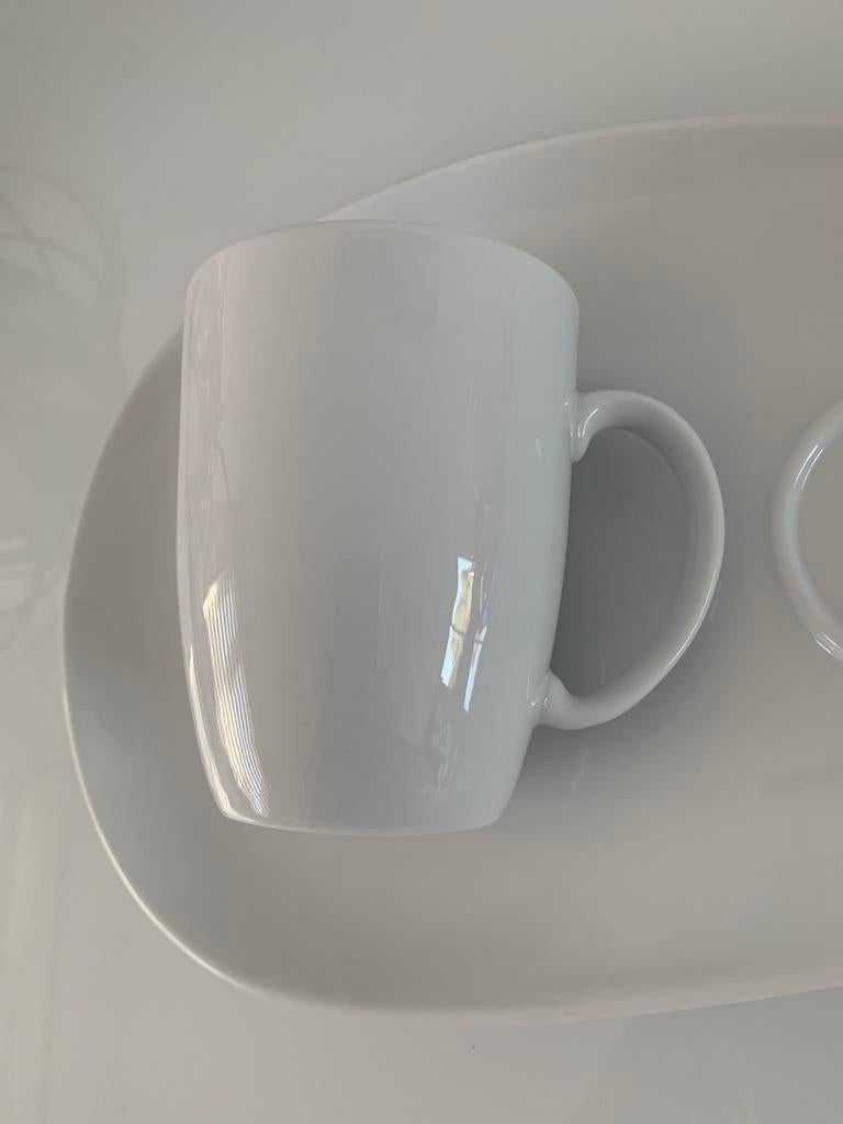 L.Dake & Zn 6 x wit nieuw ontbijt set kop en schotel koffie, Huis en Inrichting, Keuken | Servies, Nieuw, Ophalen of Verzenden