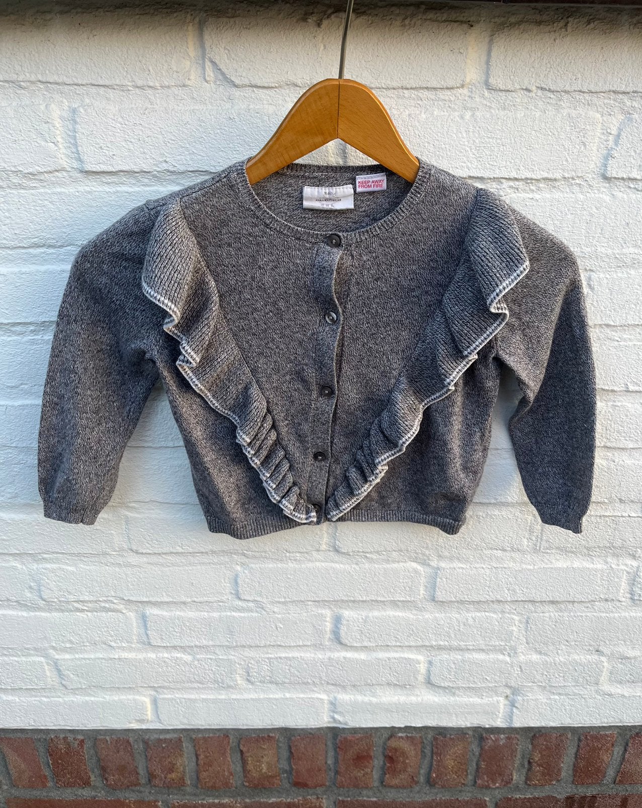 Zara Baby Knitwear vestje met ruches - maat 92 herfst, Kinderen en Baby's, Ophalen of Verzenden