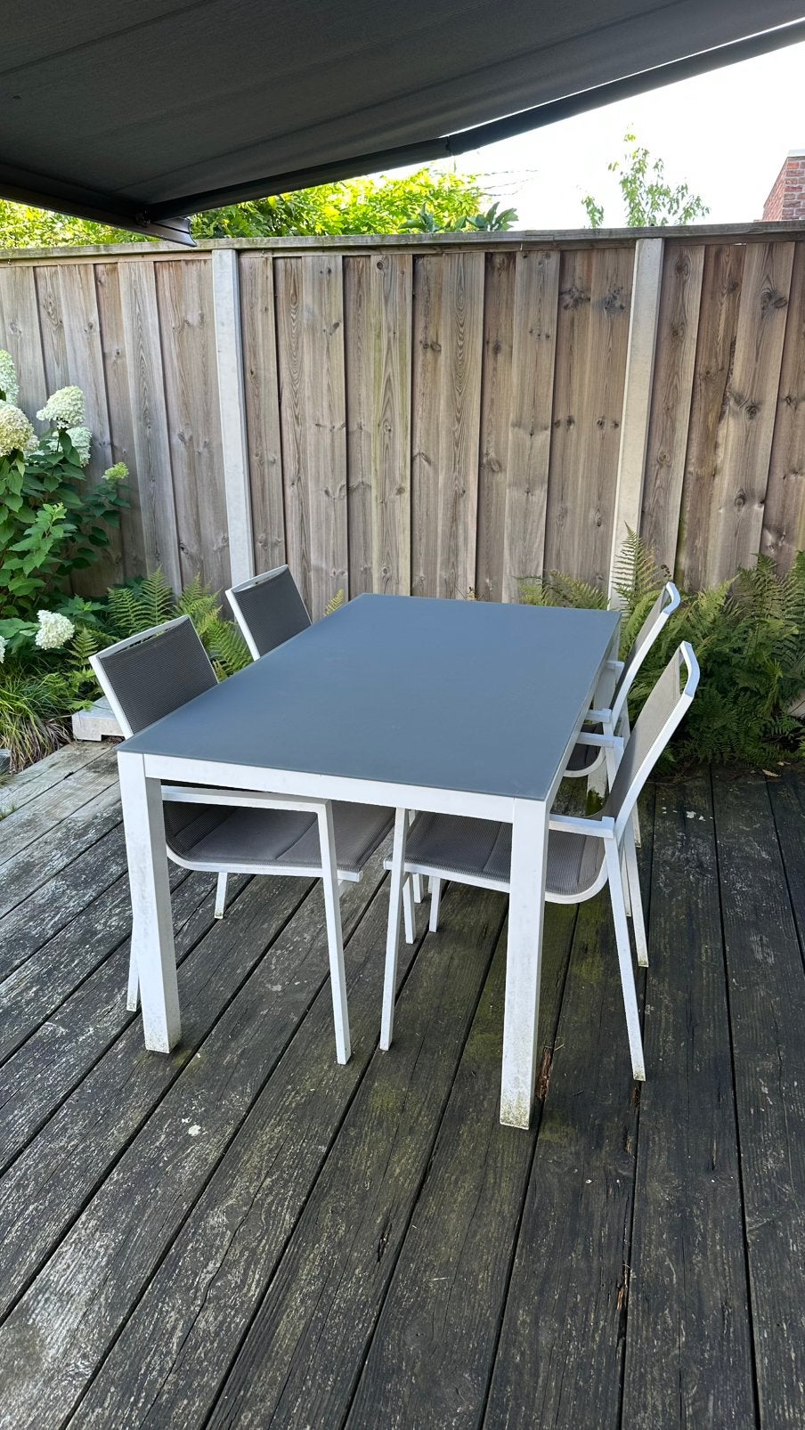 Tuin tafel en stoelen, Tuin en Terras, Ophalen, Zo goed als nieuw, Overige materialen