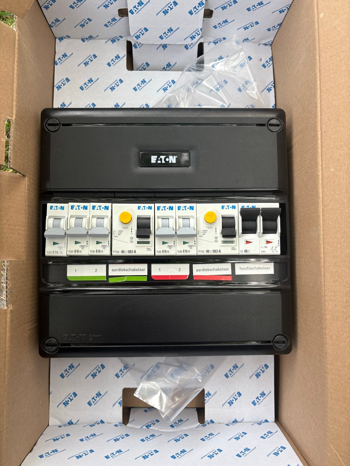 Eaton Groepenkast met Aardlekschakelaars en Hoofdschakelaar, Ophalen of Verzenden, Gebruikt, Eaton, Groepenkast