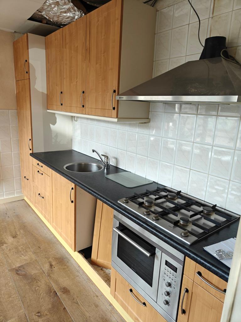 keukenblok, Huis en Inrichting, Keuken | Complete keukens, Ophalen, Gebruikt, Wit, Enkelwandige keuken