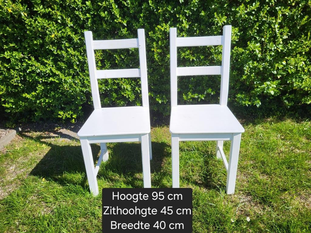 Set van 2 IKEA houten stoelen, wit geverfd, Ophalen, Twee, Wit, Hout