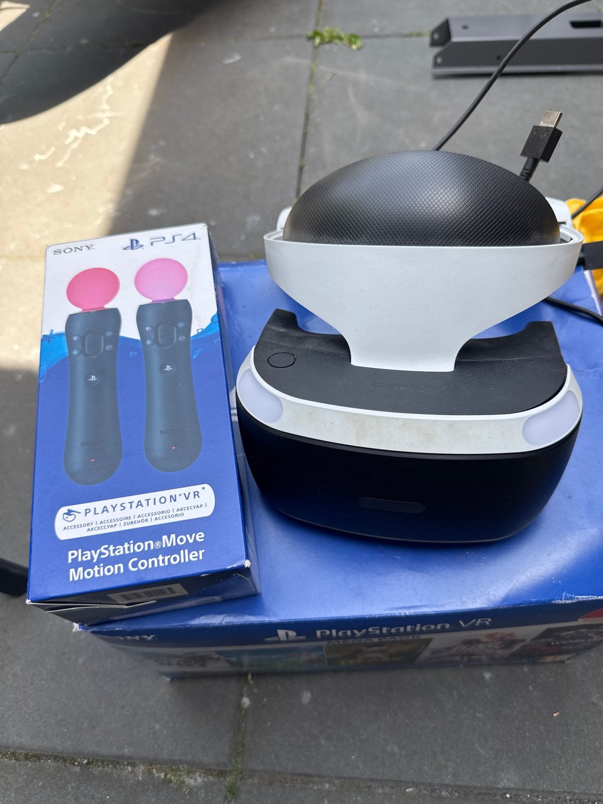 PS4 VR Bril met Move Motion Controllers, Ophalen, Gebruikt, VR-bril, Sony PlayStation
