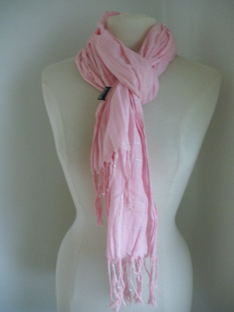 H&M DIVIDED sjaal roze met zilverdraad, H&M, Maat 46/48 (XL) of groter, Ophalen of Verzenden, Zo goed als nieuw