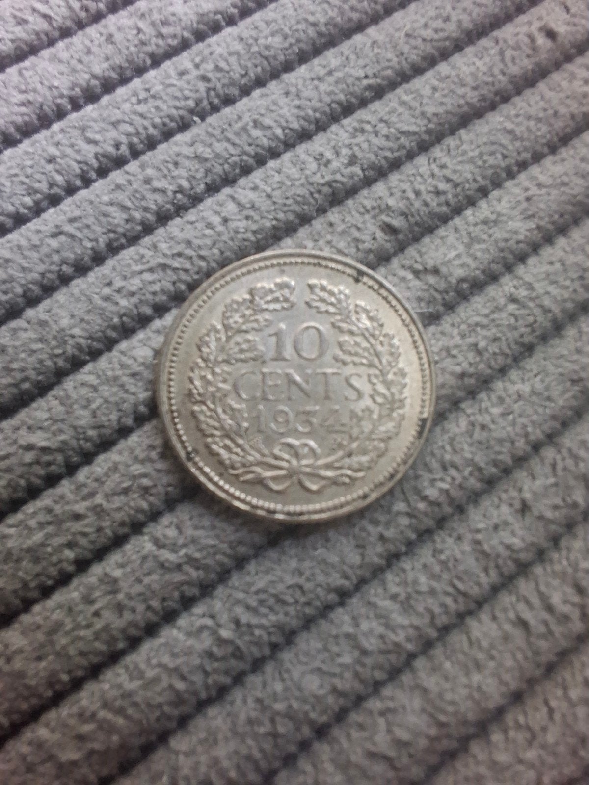 Zilveren 10 cent munt Koningin Wilhelmina 1934, Zilver, Ophalen of Verzenden, 10 cent, Koningin Wilhelmina