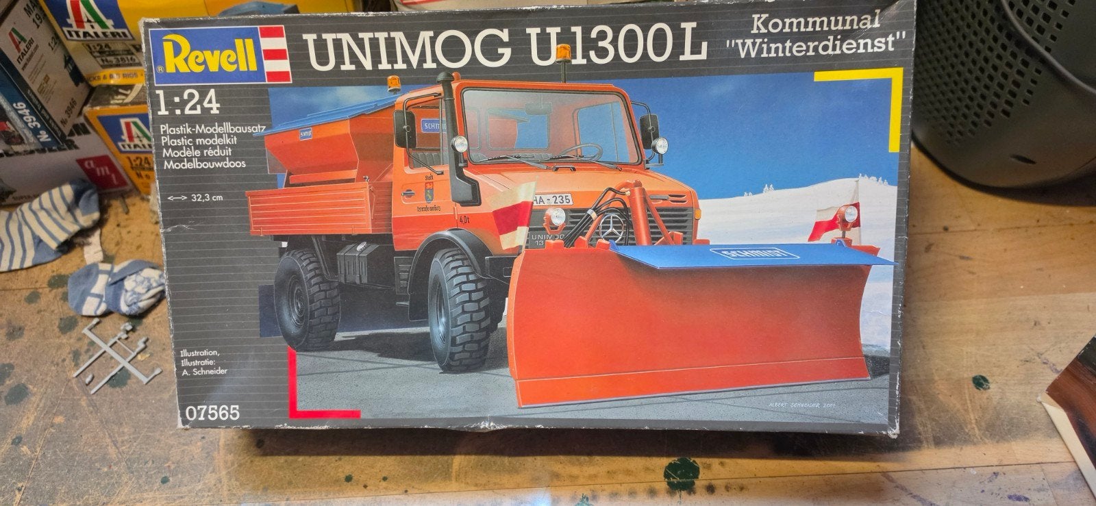 Revell Unimog U1300L "Winterdienst" modelbouwdoos, Nieuw, Ophalen of Verzenden, Truck, 1:32 tot 1:50