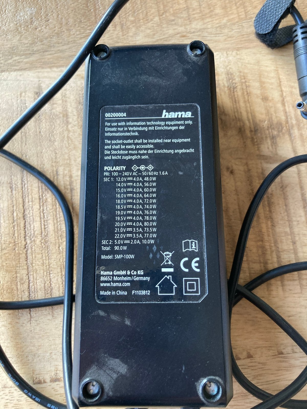Hama Universele Laptoplader SMP-100W - 90W met USB, Computers en Software, Laptop-opladers, Ophalen of Verzenden, Gebruikt