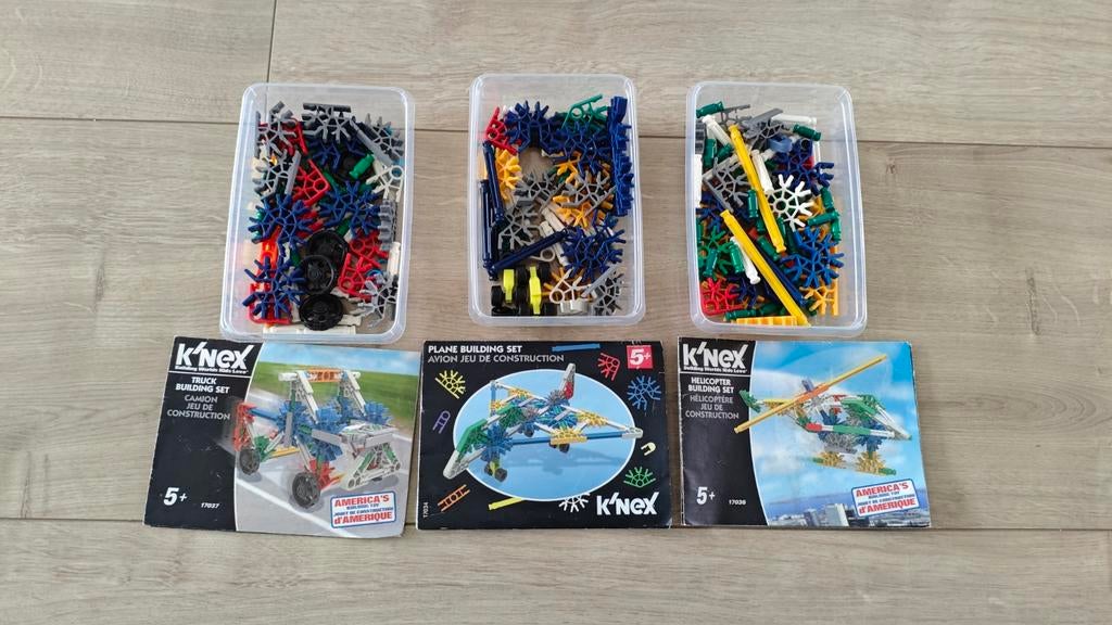 3 setjes Knex, gecombineerd wordt het een space shuttle, Ophalen of Verzenden