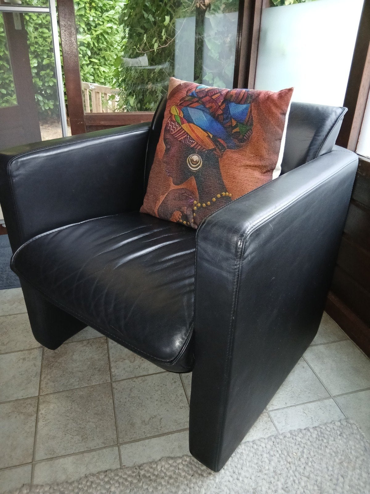 Zwarte leren Leolux fauteuils, Ophalen, Gebruikt, Zwart, Leer