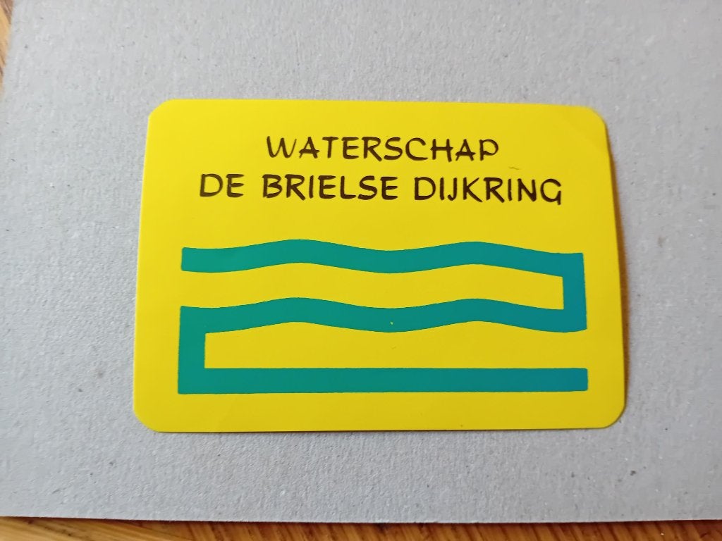 Waterschap sticker De Brielse Dijkring 10x7cm, Ophalen of Verzenden, Zo goed als nieuw, Bedrijf of Vereniging
