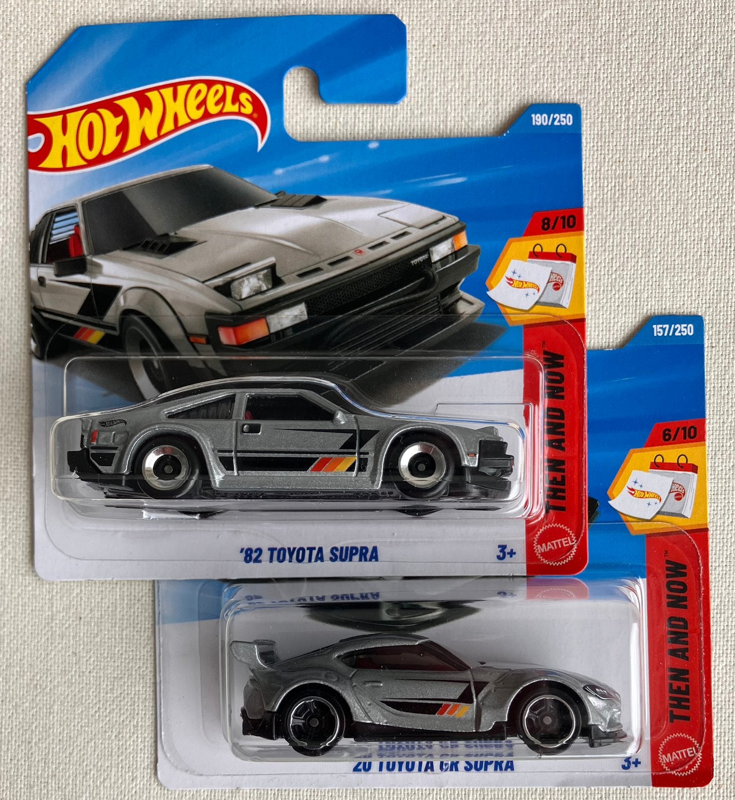 Set van twee Hot Wheels Toyota Supra Then and Now, Ophalen of Verzenden, Nieuw, Auto