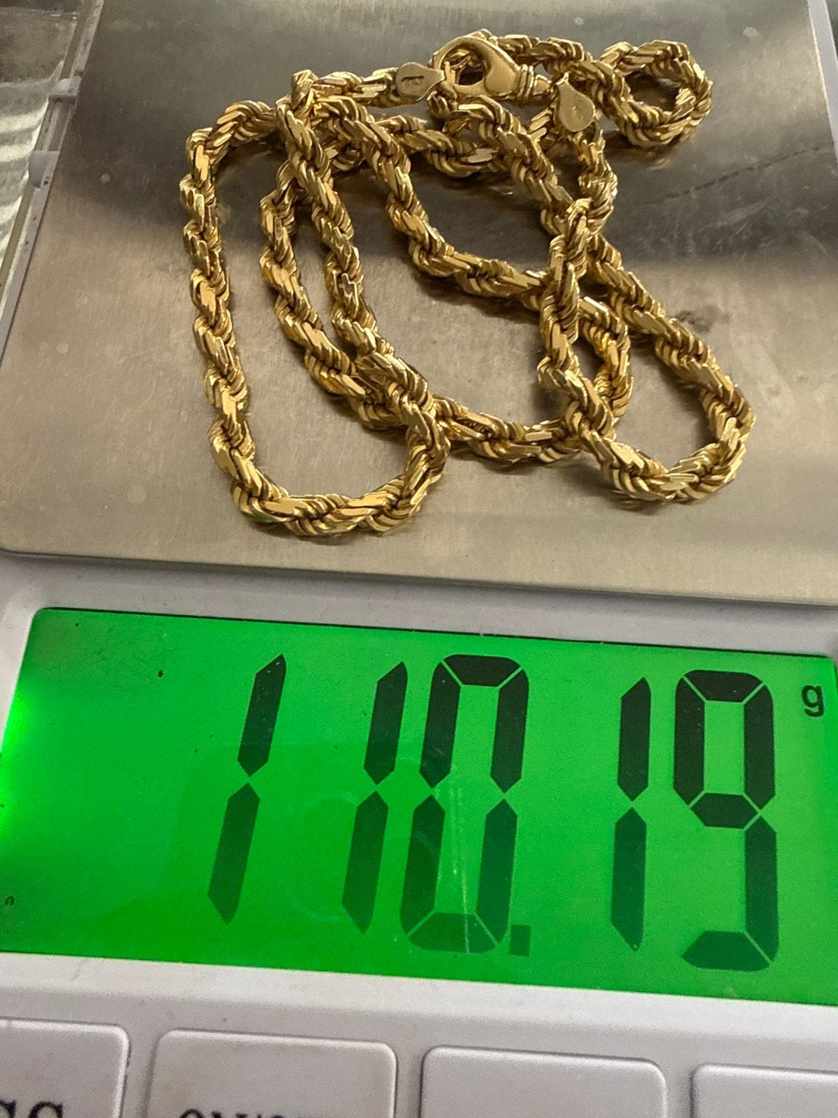 Prachtige 18k gouden massieve rope ketting ITALY 110 gram, Ophalen of Verzenden, Zo goed als nieuw, Goud