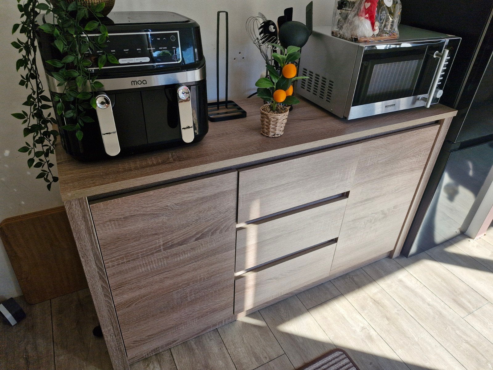 Truffel Eiken Dressoir - 120 cm breed, Ophalen, Gebruikt, Modern, 25 tot 50 cm