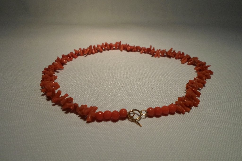 Bloedkoraal Ketting Kapittel Slot Goud, Sieraden, Tassen en Uiterlijk, Antieke sieraden, Ophalen of Verzenden, Goud, Ketting