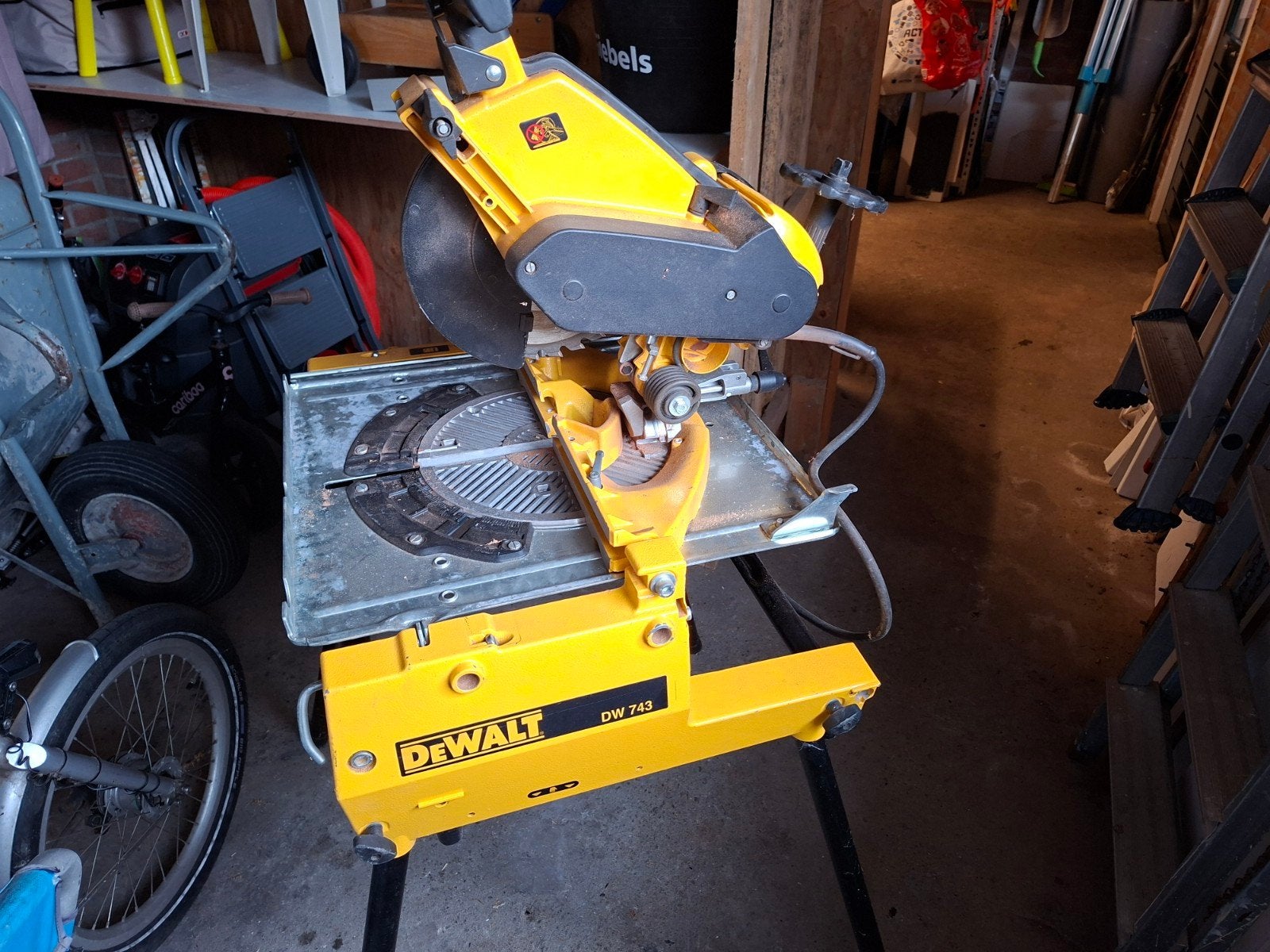 DeWalt DW743 Afkort- en Tafelzaag - Gebruikt, Ophalen, Gebruikt, DeWalt, 70 mm of meer