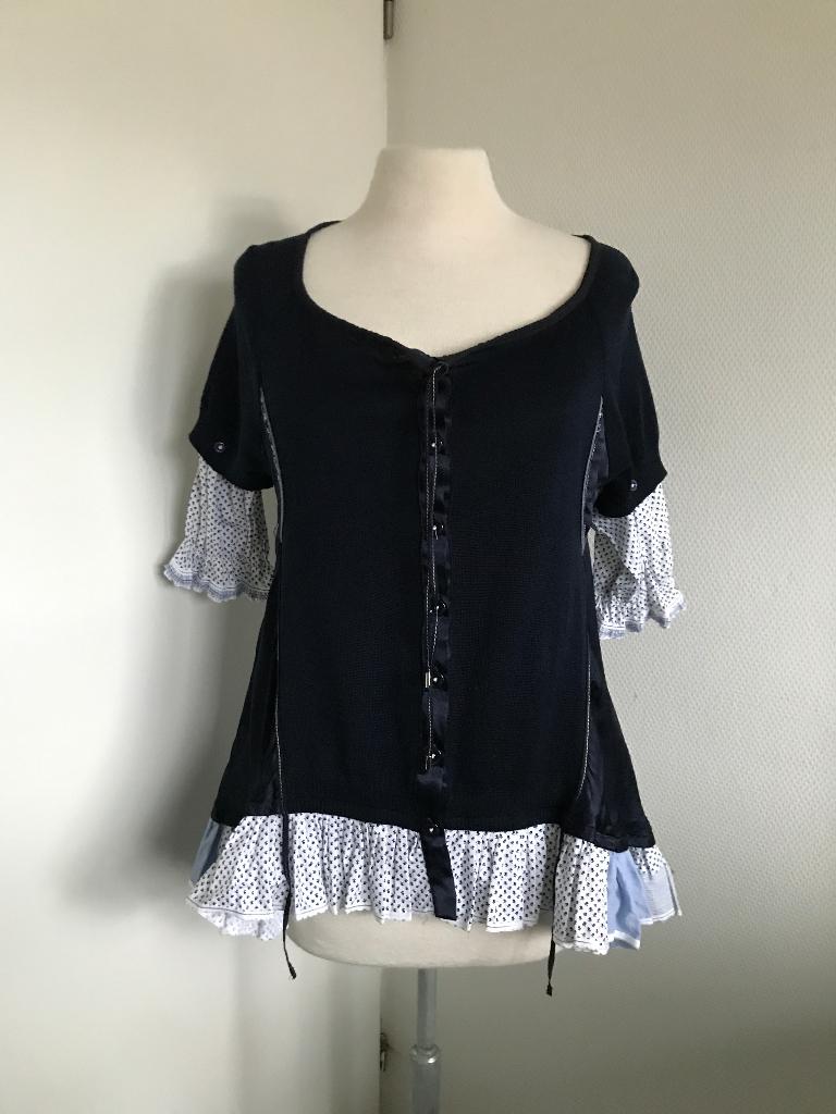 High bijzondere top  blouse  maat I 42 D 36, Verzenden, Zo goed als nieuw, Maat 38/40 (M), Blauw