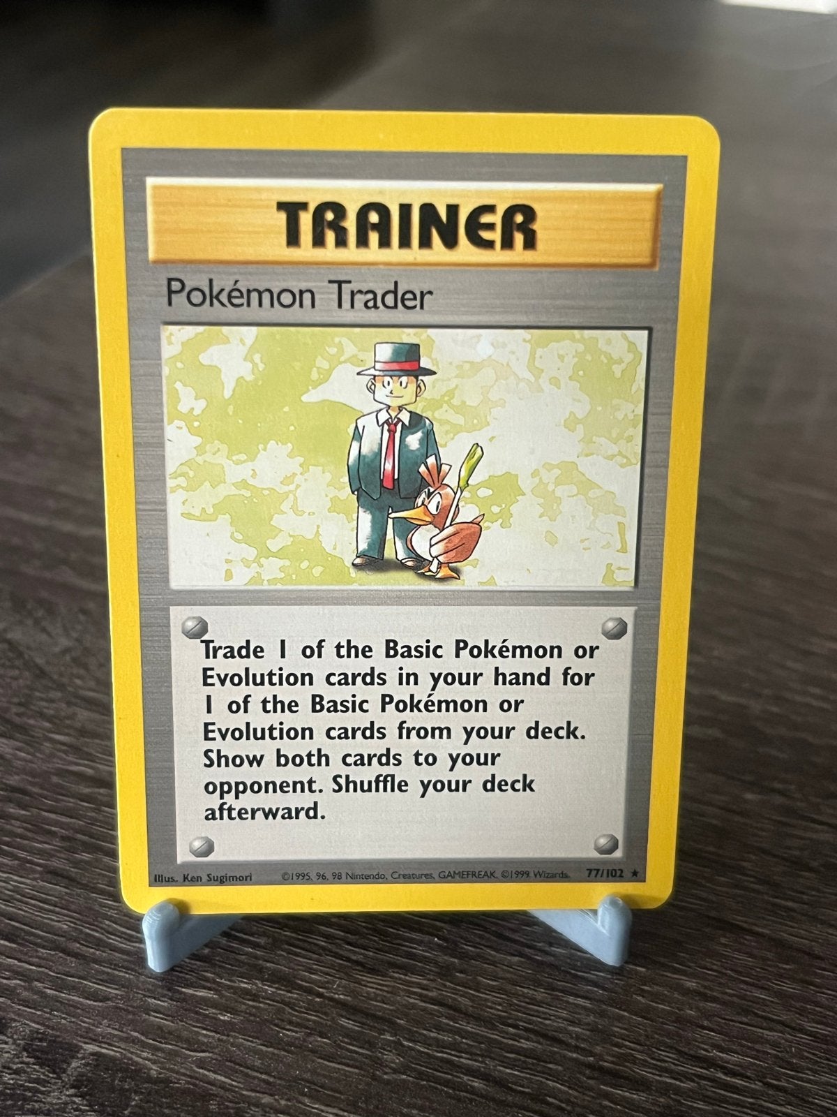 Pokemon Trader (77/102) - Base Set - EX, Ophalen of Verzenden, Gebruikt, Losse kaart