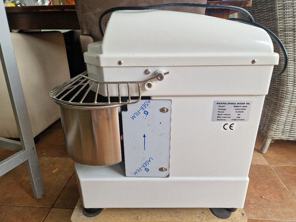 Maxima Spiraal Mixer 10L - Professionele Deegmachine, 4 liter of meer, Ophalen, Zo goed als nieuw, 1 snelheid