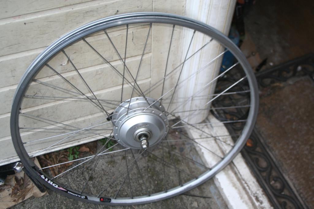 36 volt accu en onderdelen Trans X en voorwiel, Fietsen en Brommers, Ophalen, Gebruikt