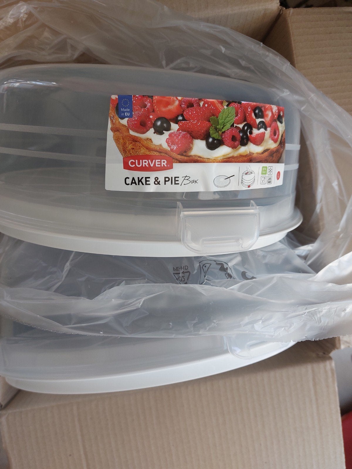 8 nieuwe taart boxen curver rond laag, Ophalen, Nieuw