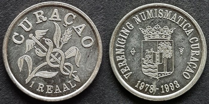 Curacao 1 Reaal 1978-1993, Verzenden, Zilver