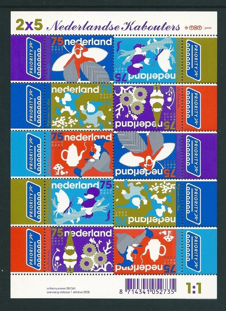 Vel Kabouters in Nederland no V2603-2607, postfris, Ophalen of Verzenden, Postfris
