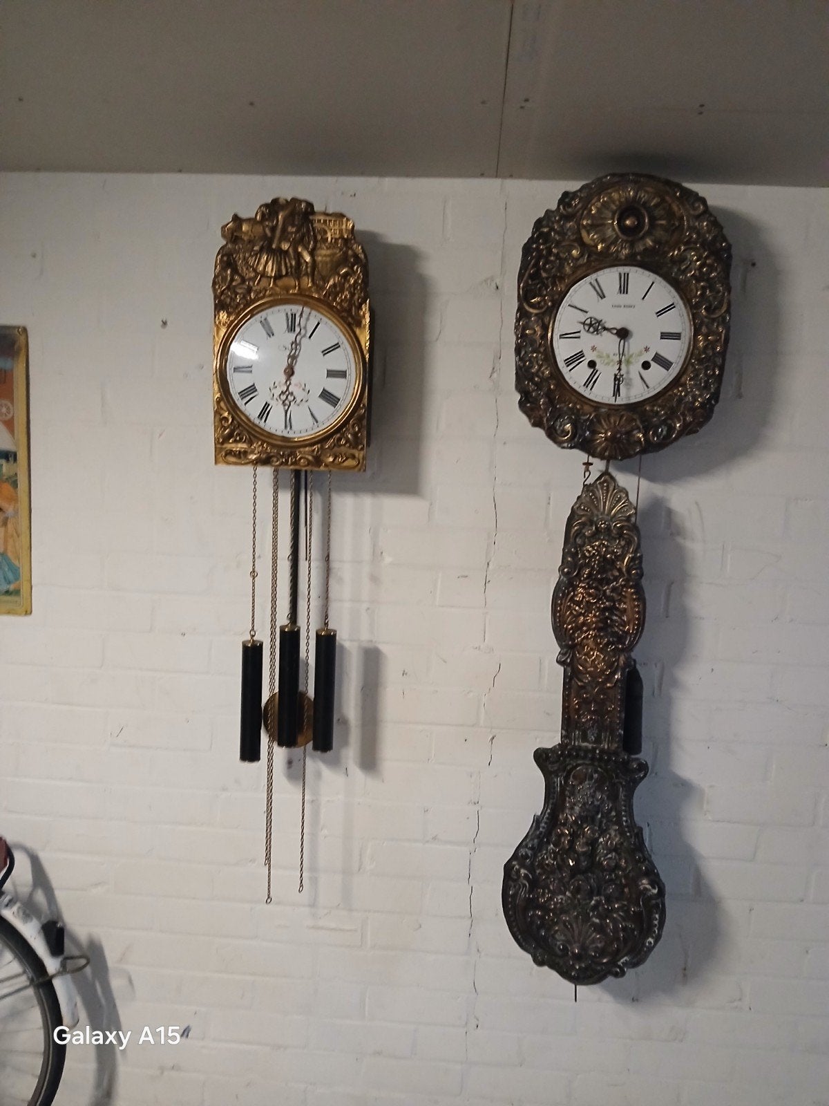 Antieke Louis Badoz wandklok uit 1881 - Uniek stuk, Antiek en Kunst, Ophalen of Verzenden