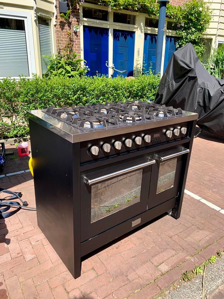 Pelgrim 6-pits garfornuis met dubbele oven, Ophalen, Gebruikt, 60 cm of meer, Gas