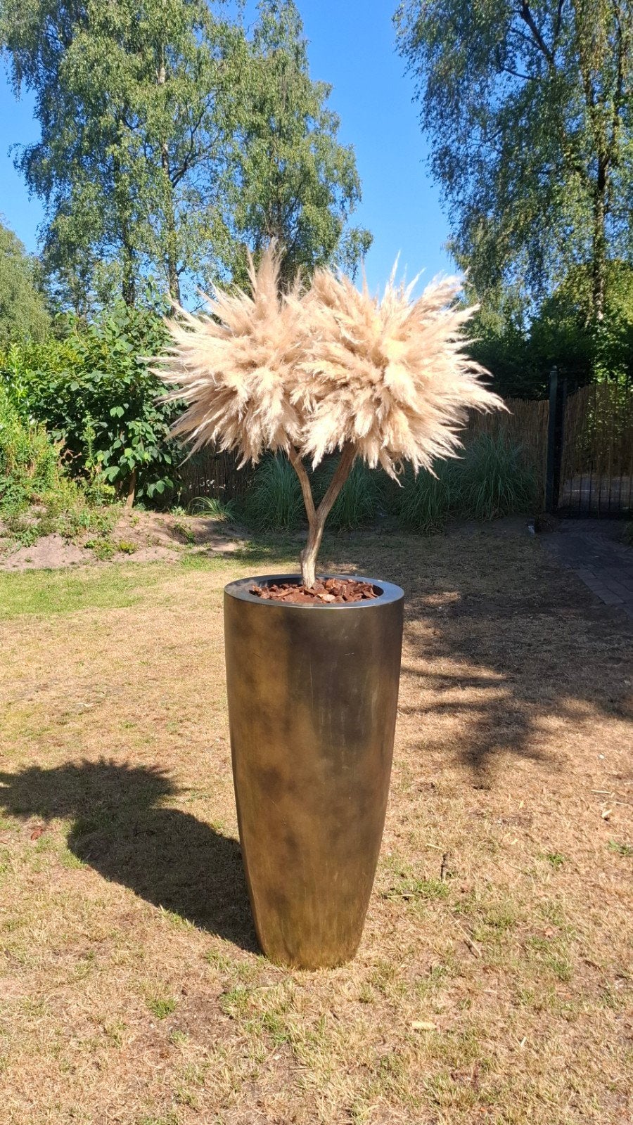 Pampas boom incl hoge luxe pot, Binnen, Natuurlijk materiaal, Handgemaakt, Kunstplant