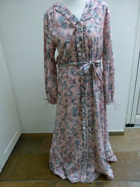 Fabienne Chapot feestelijk lang jurk XL42 Ann dress roze wit, Meerkleurig, Maat 42/44 (L), Ophalen of Verzenden, Zo goed als nieuw