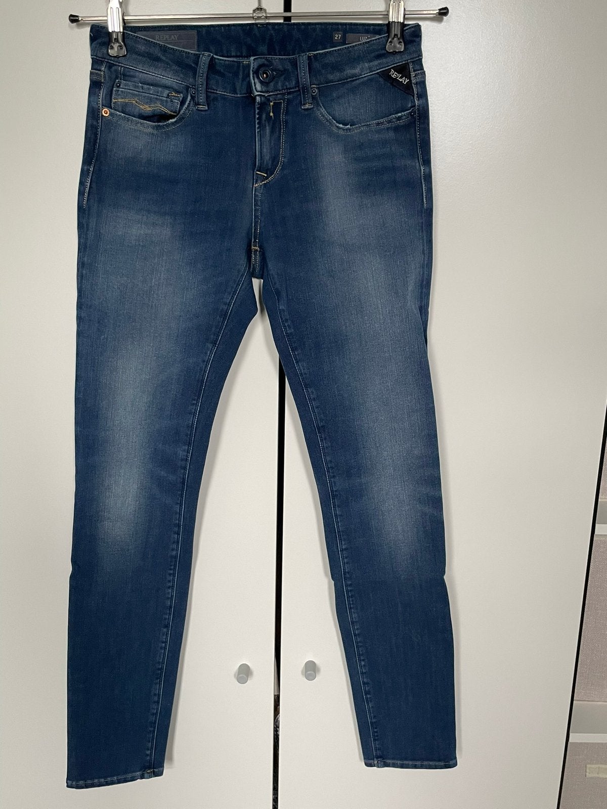 Replay Dames Skinny Jeans Blauw Hyperflex Stretch, Kleding | Dames, Spijkerbroeken en Jeans, Verzenden, Zo goed als nieuw, Blauw
