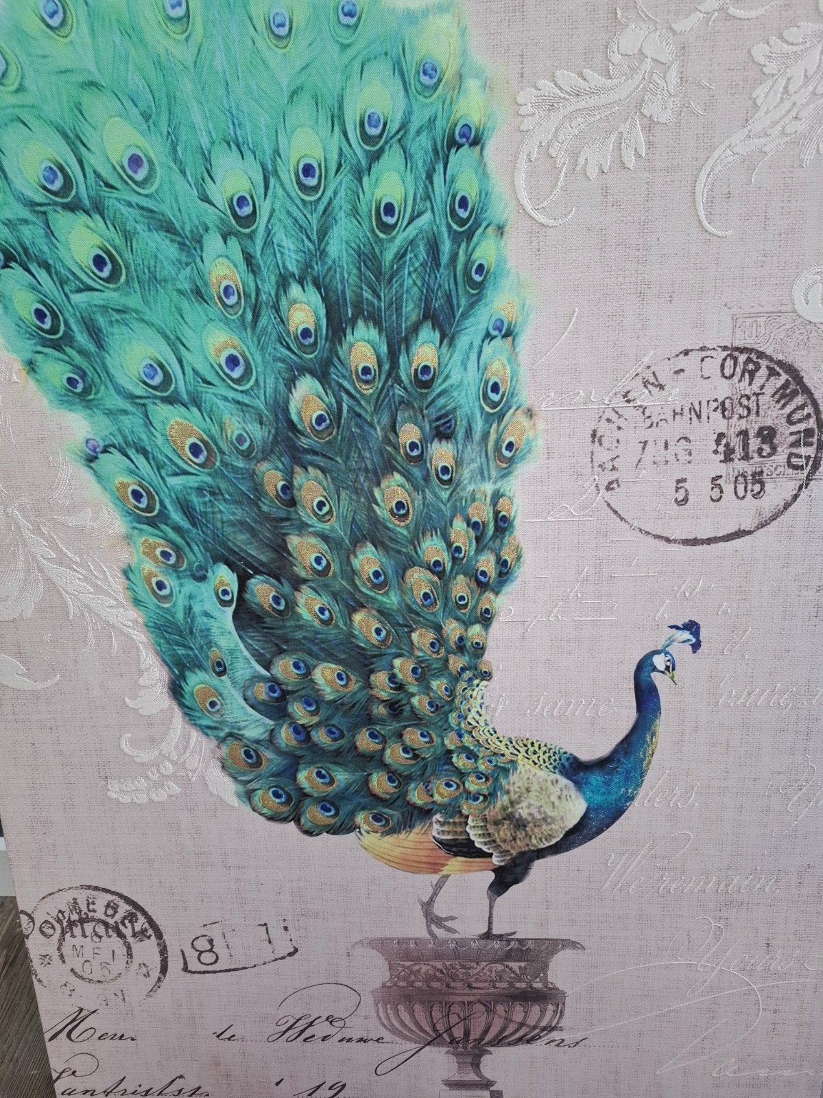 Schilderij Pauw 60x80 cm - Kleurrijk en Elegant, Ophalen