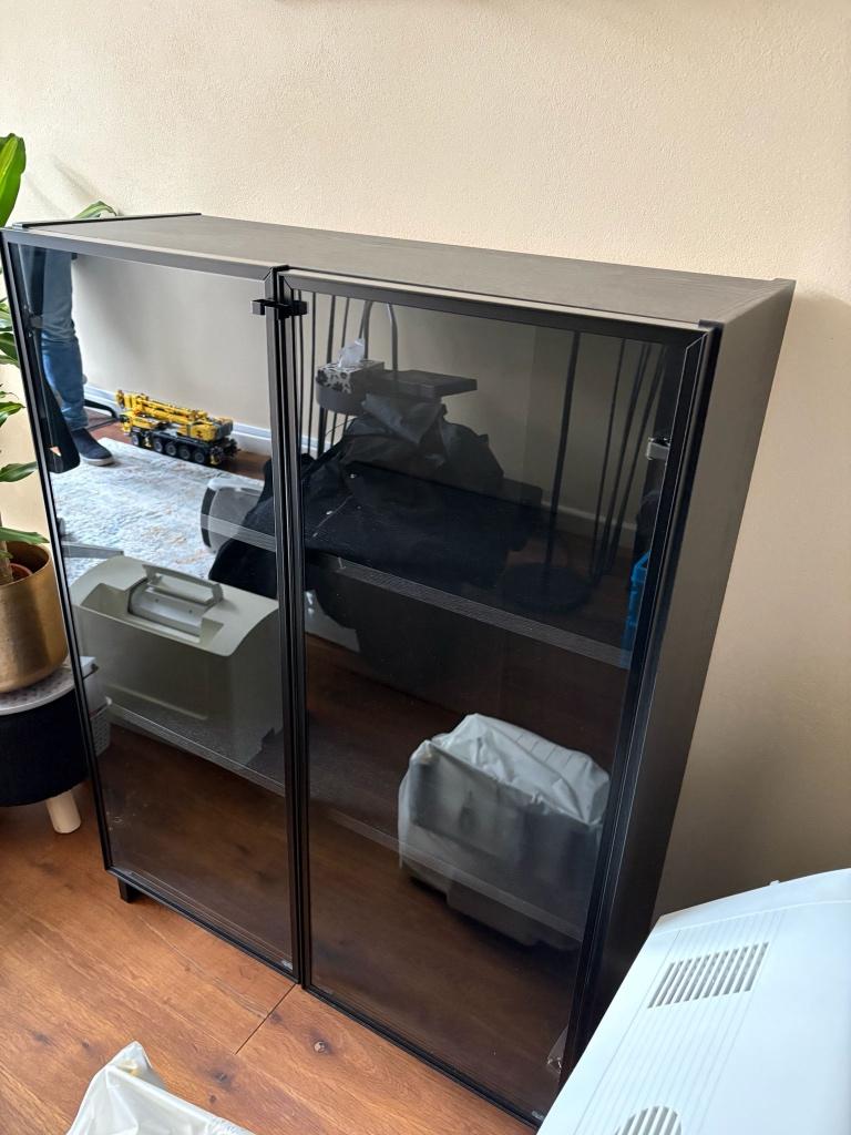 Billy kast laag met glazen deuren, Huis en Inrichting, Ophalen, 25 tot 50 cm, 50 tot 100 cm, 200 cm of meer