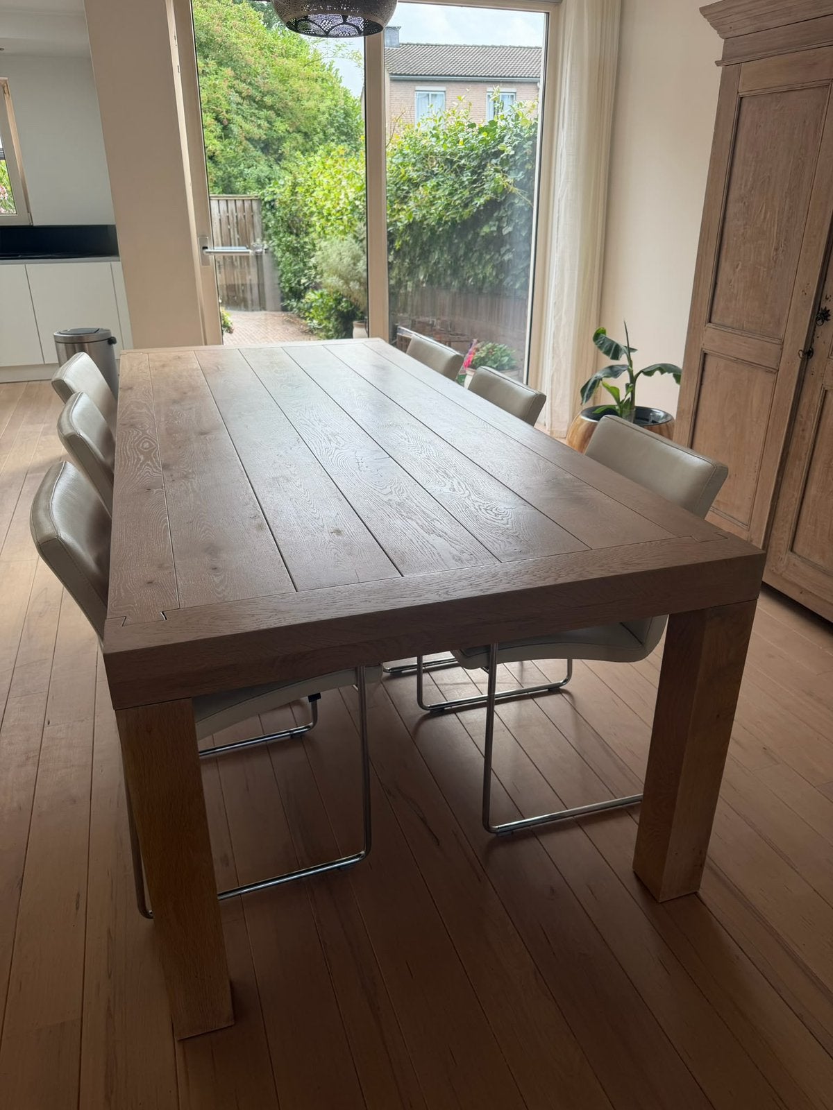 Eettafel, Ophalen, Eikenhout, 200 cm of meer, 50 tot 100 cm