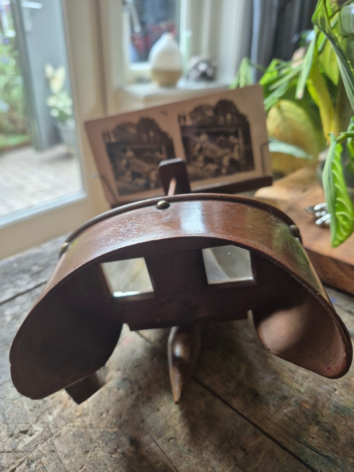 Antieke Stereoscoop met fotokaarten, Antiek en Kunst, Ophalen of Verzenden