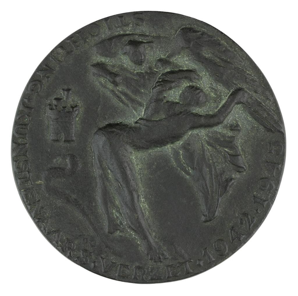 Paul Grégoire BRONS PENNING KUNSTENAARSVERZET 1942-1945, Verzenden, Brons, Nederland