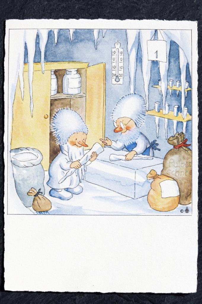 IJsmannetjes kopen ijspegels in een winkel, Bohatta-Morpurgo, Verzenden, 1940 tot 1960, Ongelopen, Overige thema's