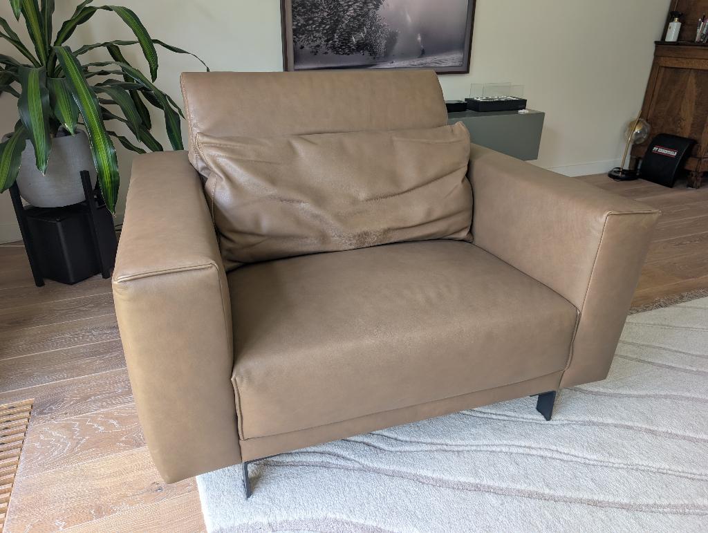Montel Milano loveseat/fauteuil, Huis en Inrichting, Fauteuils, Ophalen, Leer, 100 tot 125 cm, 125 cm of meer
