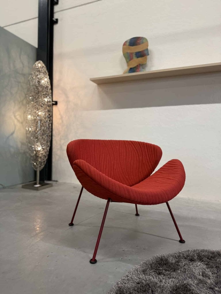 Nieuw Artifort Orange Slice Fauteuil rood stof Design stoel, Nieuw, 75 tot 100 cm, Ophalen of Verzenden, Stof