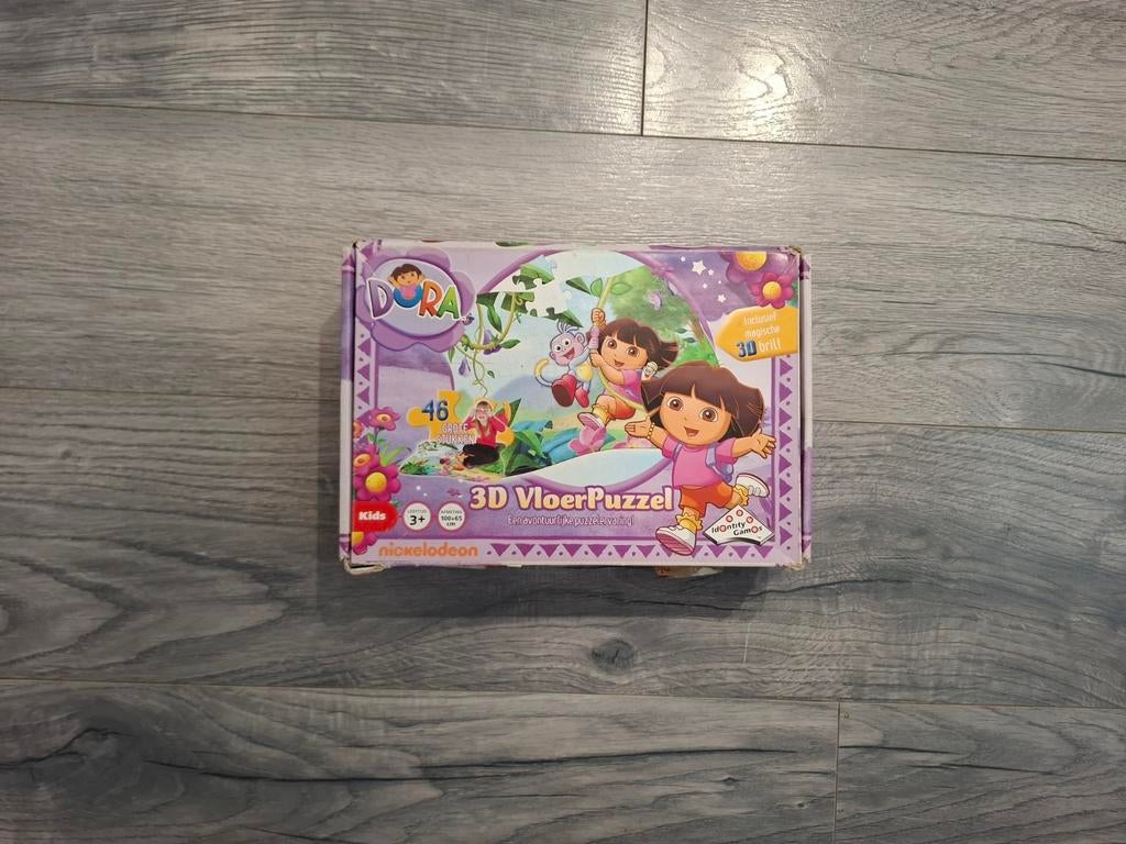 Dora 3d vloerpuzzel puzzel nickolodeon kids 46 grote stukken, Ophalen of Verzenden, 10 tot 50 stukjes, Gebruikt