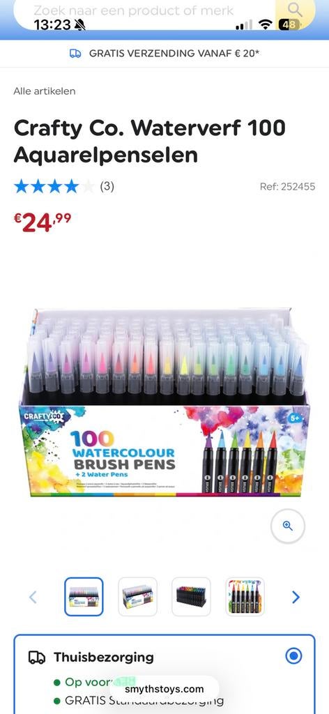 100 Watercolour Brush Pens + 2 Water Pens, Ophalen, Nieuw, Potlood of Stift