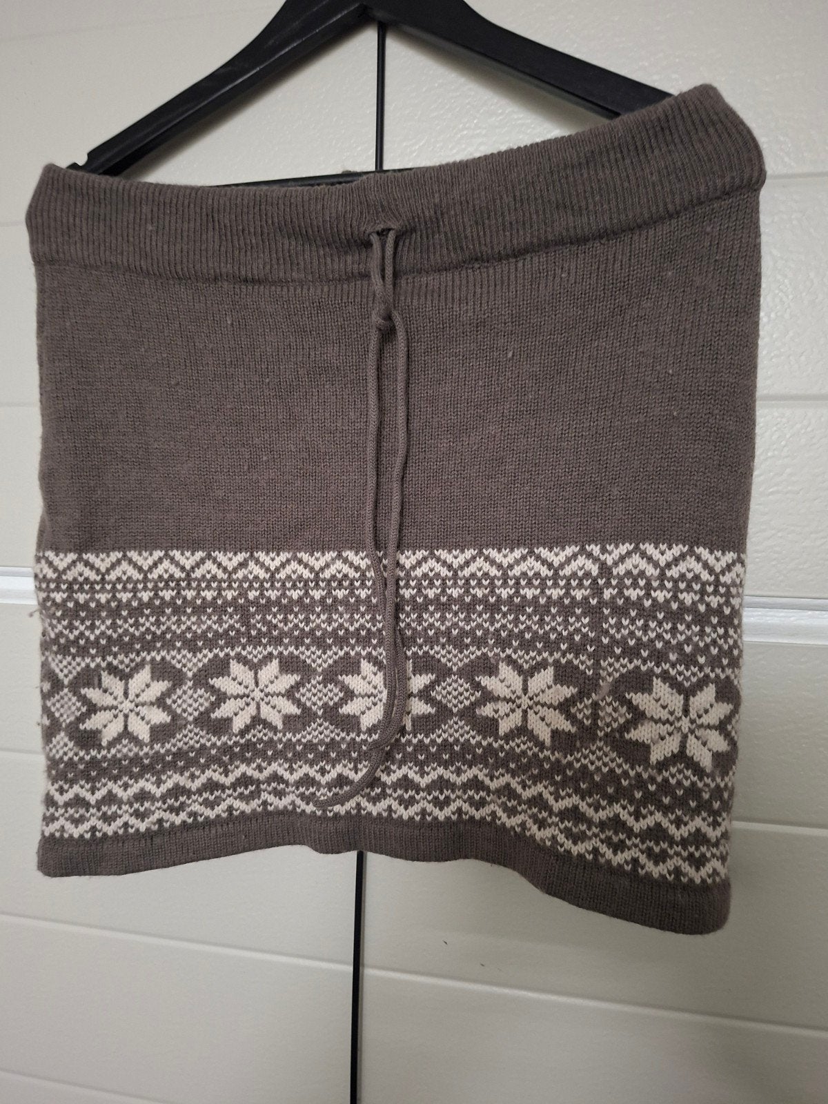 Hema gebreide rok met Noorse print, maat M, Maat 38/40 (M), Bruin, Ophalen of Verzenden, Gedragen