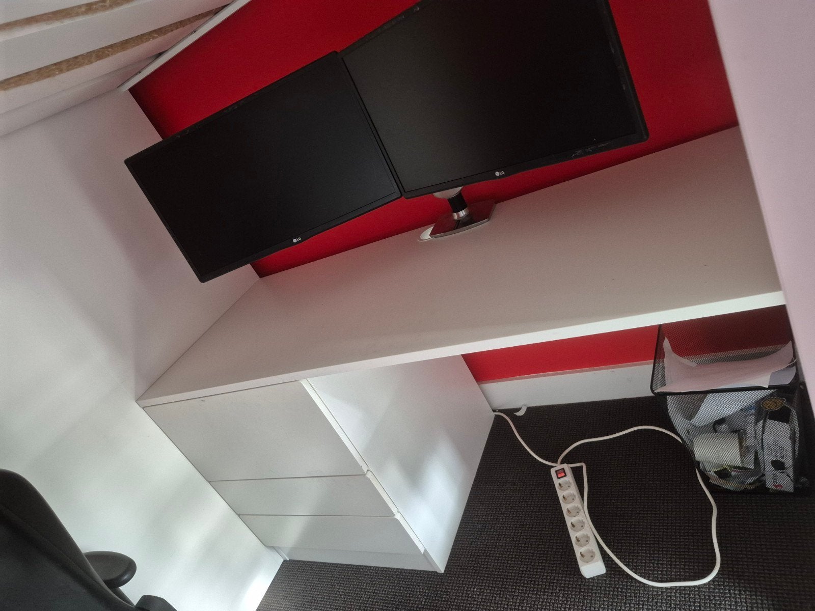 IKEA Smastad Hoogslaper - wit - mét matras, kast en bureau, Ophalen, Gebruikt, Eenpersoons, 200 cm