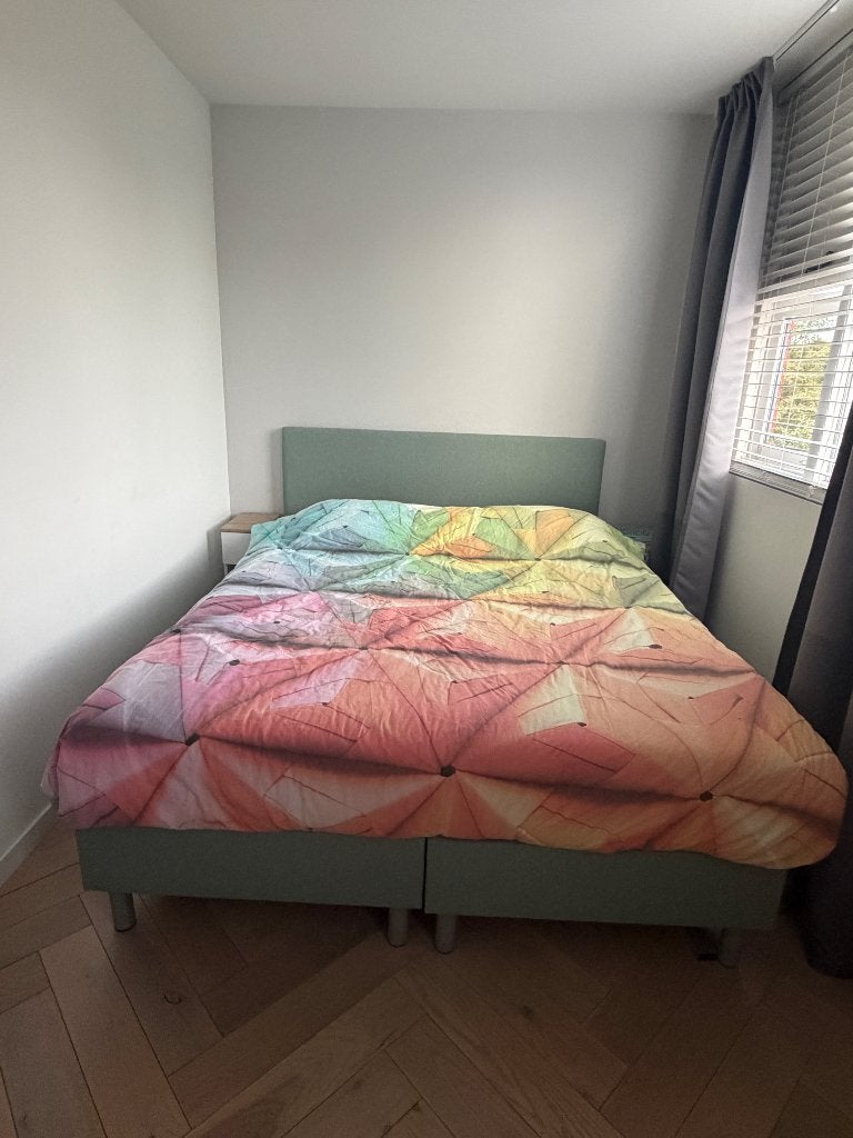 Wehkamp boxspring 160x200cm - mintgroen, Ophalen, Gebruikt, Tweepersoons, 200 cm