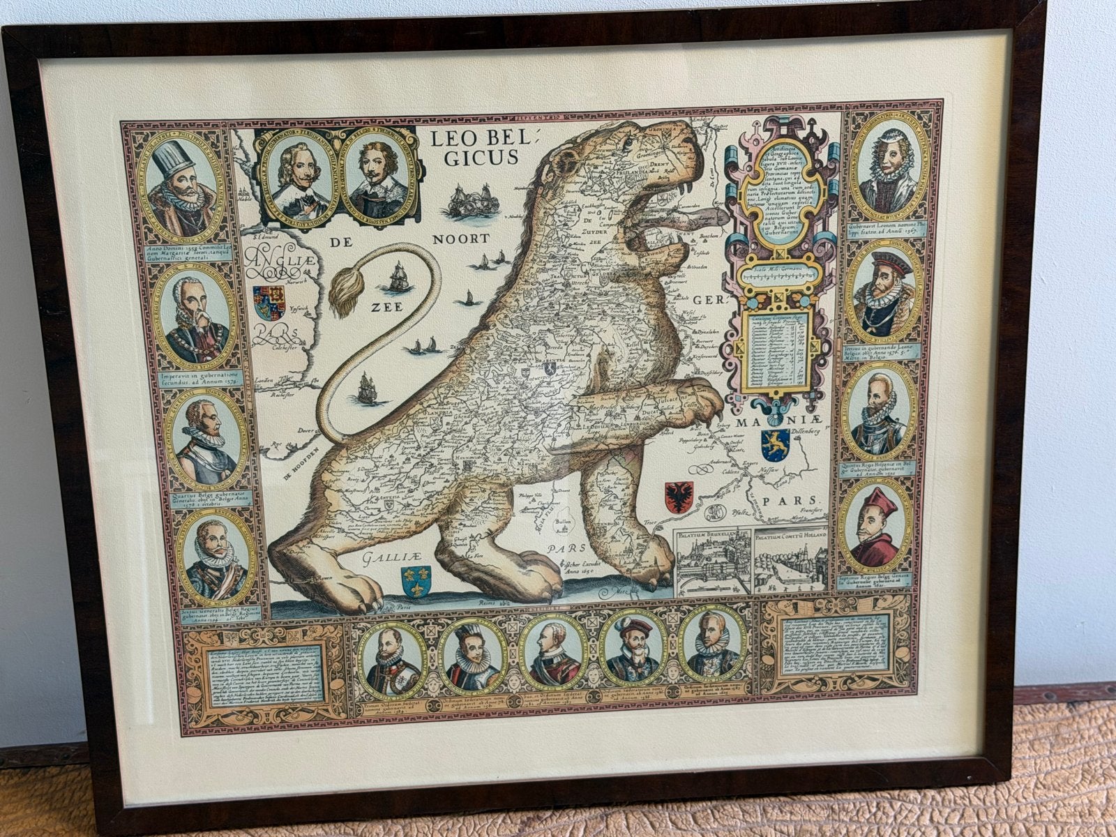 Replica Leo Belgicus - Nederlandse Leeuw Kaart, Antiek en Kunst, Kunst | Schilderijen | Klassiek, Overige onderwerpen, Klassiek
