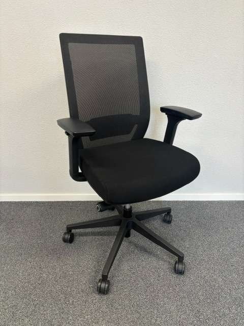 Bureaustoelen Ravaria, netwave rug, uitgebreid verstelbaar, Niet ingevuld, Gebruikt, Zwart, Niet ingevuld
