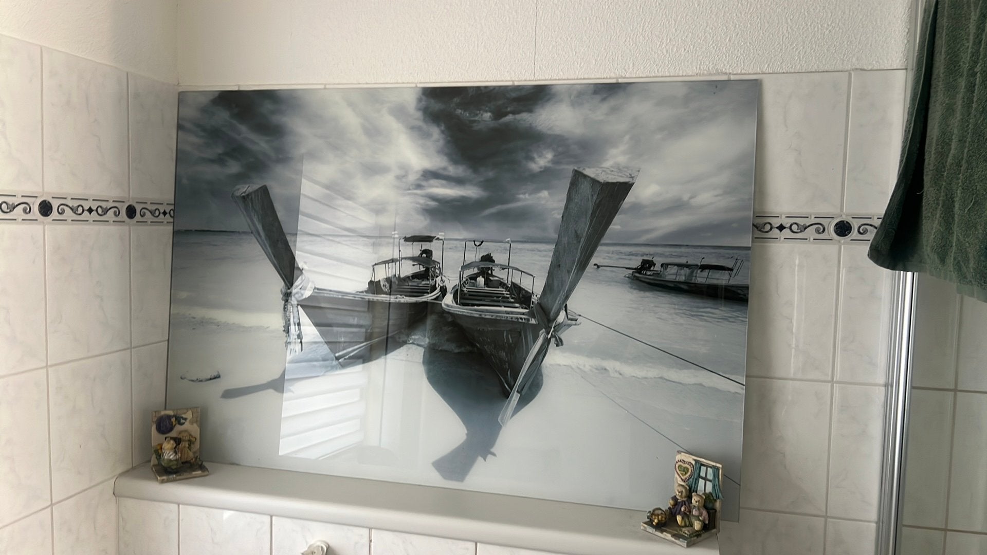 Mooi glasplaat schilderij, Ophalen of Verzenden