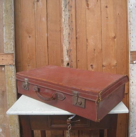 Koffer leer bruin 70 x 36 x 16 origineel reiskoffer (no 945), Antiek en Kunst, Curiosa en Brocante, Ophalen of Verzenden