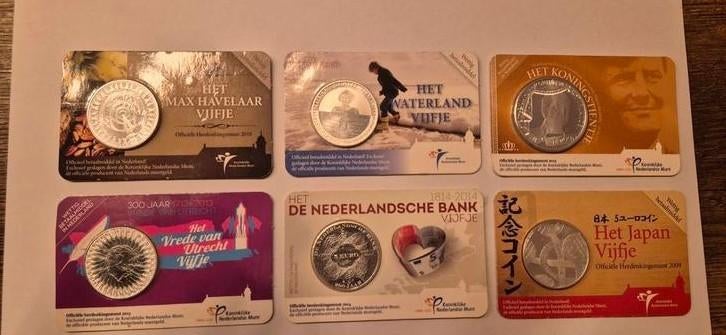 6 verschillende 5 euro munten, Postzegels en Munten, Munten | Europa | Euromunten, Ophalen of Verzenden, Overige landen, 2 euro