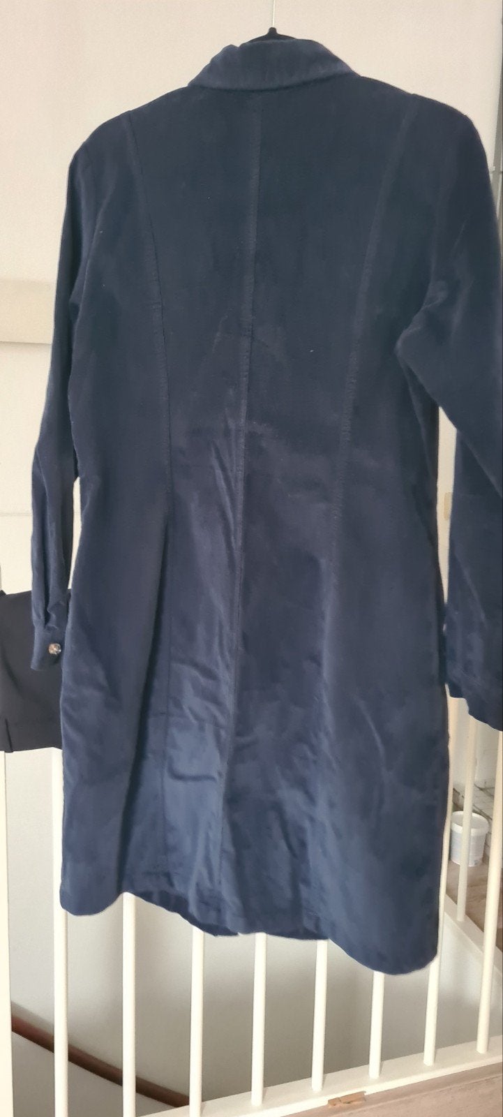 Donkerblauwe ribfluwelen jurk van John Baner, maat 40, Blauw, John Baner, Zo goed als nieuw, Knielengte